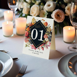 Elegantes, blumengeschmücktes Vintages Design der  Tischnummer