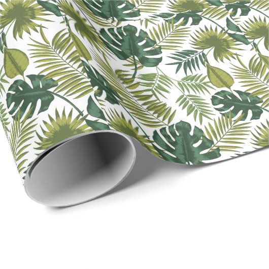 Elegantes, blumengeschmücktes Wasserfarbenmuster Geschenkpapier (Rolleneckpunkt)