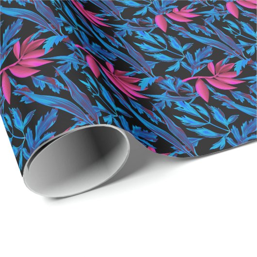 Elegantes, blumengeschmücktes Wasserfarbenmuster Geschenkpapier (Rolleneckpunkt)