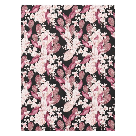 Elegantes, blumengeschmücktes Wasserfarbenmuster Tischdecke (Vorderseite)