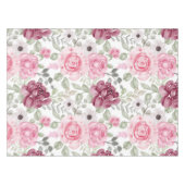 Elegantes, blumengeschmücktes Wasserfarbenmuster Tischdecke (Vorderseite (Horizontal))