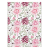 Elegantes, blumengeschmücktes Wasserfarbenmuster Tischdecke (Vorderseite)