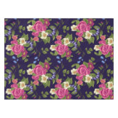 Elegantes, blumengeschmücktes Wasserfarbenmuster Tischdecke (Vorderseite (Horizontal))