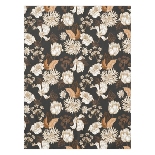 Elegantes, blumengeschmücktes Wasserfarbenmuster Tischdecke (Vorderseite)