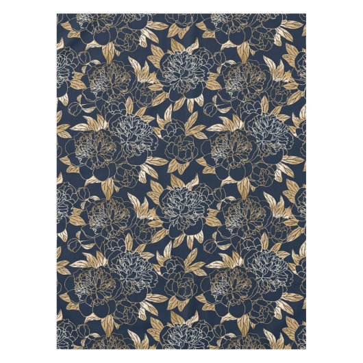 Elegantes, blumengeschmücktes Wasserfarbenmuster Tischdecke (Vorderseite)