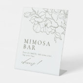 Elegantes Blumengeschoss Grünes Brautparty Mimosa  Sockelschild (Vorderseite)