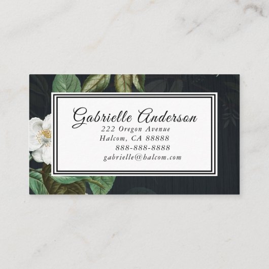Elegantes Blumengespräch/ Visitenkarte (Rückseite)