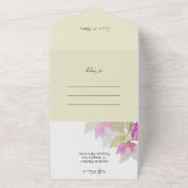 Elegantes Blumengesteck grün und rosa All In One Einladung (Außenbereich)