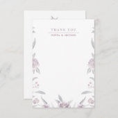 Elegantes Blumengestein Chinoiserie Wedding Vielen Dankeskarte (Vorne/Hinten)