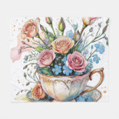 Elegantes Blumengestein Fleece Blanket (Vorderseite (Horizontal))