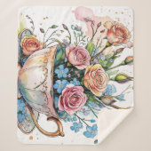 Elegantes Blumengestein Sherpa Blanket Sherpadecke (Vorderseite)