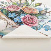 Elegantes Blumengestein Sherpa Blanket Sherpadecke (3/4)