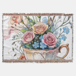 Elegantes Blumengestein Throw Blanket Decke
