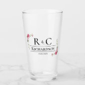 Elegantes Blumenglas - Gastgeschenk Hochzeit Glas (Vorderseite)