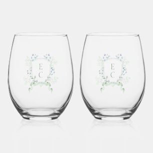 Elegantes Blumengrat-Hochzeitsglas-Set Weinglas Ohne Stiel