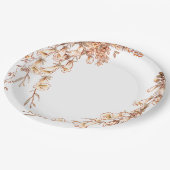 Elegantes Blumengrün Brautparty Hochzeit Pappteller (Schrägansicht)