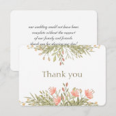 Elegantes Blumengrün danken Ihnen. Blumenkarte Einladung (Vorne/Hinten)