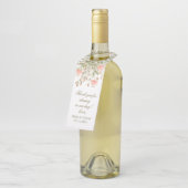 Elegantes Blumengrün. Landhochzeit Flaschenanhänger (Angewinkelt)