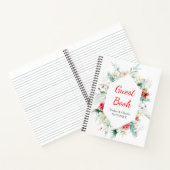 Elegantes Blumengrün Winter Wedding Guest Book Notizblock (Innenseite)