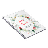 Elegantes Blumengrün Winter Wedding Guest Book Notizblock (Rechte Seite)
