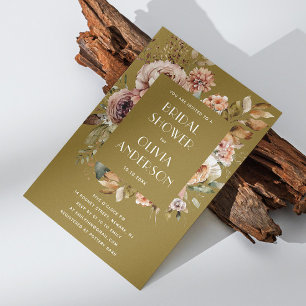 Elegantes, blumengrünes Brautparty Einladung