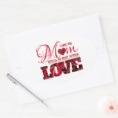 Elegantes Blumenherz I Liebe Sie Mama Mütter Ovaler Aufkleber (Umschlag)