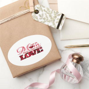 Elegantes Blumenherz I Liebe Sie Mama Mütter Ovaler Aufkleber