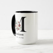Elegantes Blumeninitial personalisierter Muggesche Tasse (Vorderseite Links)