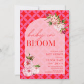 Elegantes Blumenkachelbaby in Blütendusche Einladung (Vorderseite)