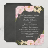 Elegantes Blumenkhalkboard Einladung zur Hochzeit (Vorne/Hinten)