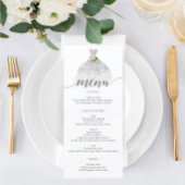 Elegantes Blumenkleid Quinceanera Menü Menükarte