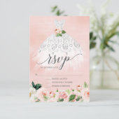 Elegantes Blumenkleid Quinceanera UAWG Einladung (Stehend Vorderseite)