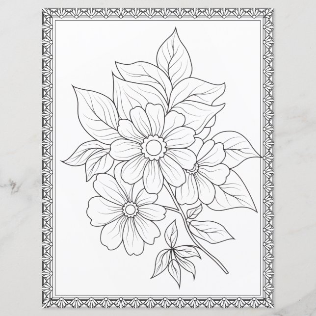 Elegantes Blumenkolorpapier (Vorderseite)