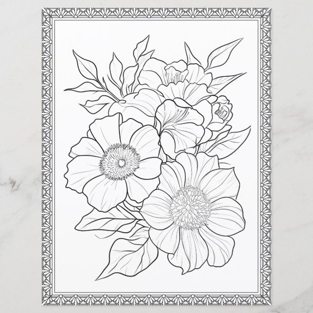 Elegantes Blumenkolorpapier (Vorderseite)