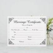 Elegantes Blumenkorb-Heiratsurkunde (Stehend Vorderseite)