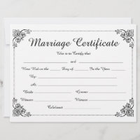 Elegantes Blumenkorb-Heiratsurkunde