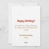 Elegantes Blumenkraut Rosa Foto Weihnachten (Rückseite)