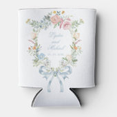 Elegantes Blumenkraut-Wappen Monogram Wedding Dosenkühler (Vorderseite)