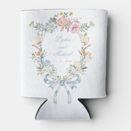 Elegantes Blumenkraut-Wappen Monogram Wedding Dosenkühler