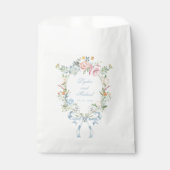Elegantes Blumenkraut-Wappen Monogram Wedding Geschenktütchen (Vorderseite)