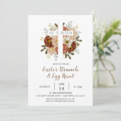 Elegantes Blumenkreuz Christlich Ostern Brunch Einladung (Stehend Vorderseite)