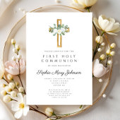 Elegantes Blumenkreuz Einladung