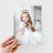 Elegantes Blumenkreuz Foto Einladung