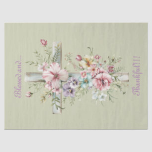 Elegantes Blumenkreuz Gesegnet und dankbar!! Seidenpapier