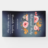 Elegantes Blumenkreuz-Party Banner (Horizontal)