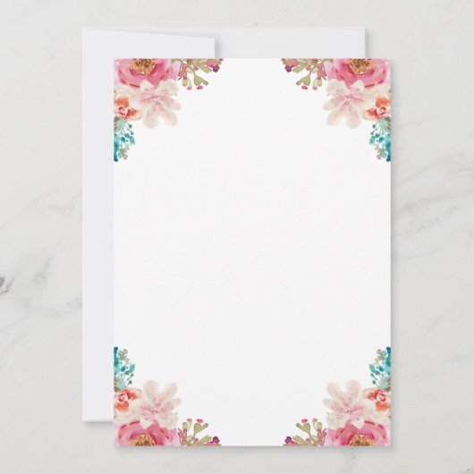 Elegantes Blumenkreuz Party Osterfest Einladung (Rückseite)