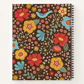 Elegantes Blumenkunstbuch mit Namen Notizblock (Rückseite)