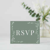 Elegantes Blumenleaf Classic Wedding RSVP Karte (Stehend Vorderseite)