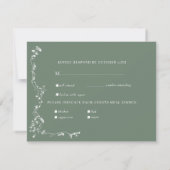 Elegantes Blumenleaf Classic Wedding RSVP Karte (Rückseite)