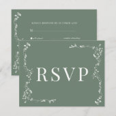 Elegantes Blumenleaf Classic Wedding RSVP Karte (Vorne/Hinten)